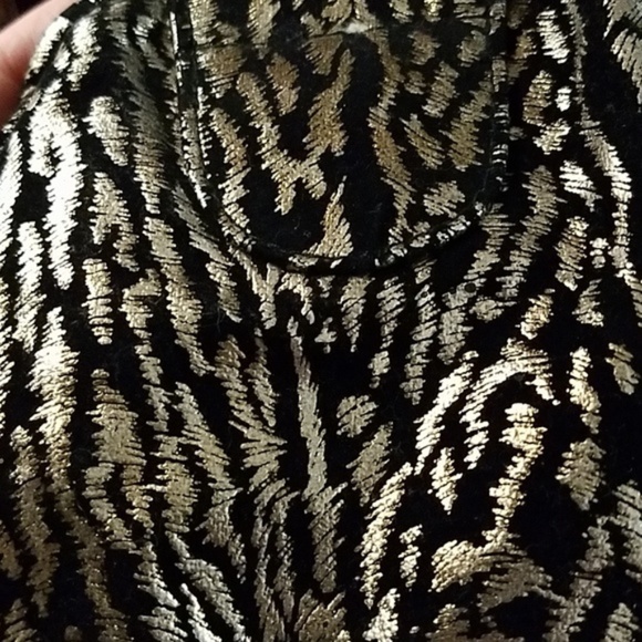Vintage 1970s 80s Genie Slouchy Metallic Gold & Black Animal Print Mini Hobo Bag - Picture 2 of 5